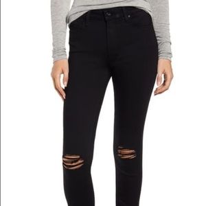 Paige Black Skinny Jeans Distressed